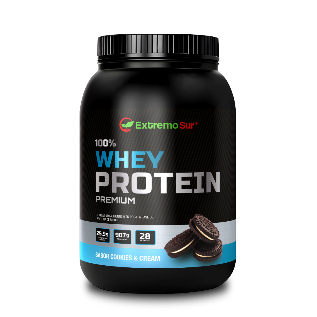Whey Protein Premium Sabor Cookies & Cream 907g - Extremo Sur